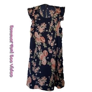 💛💜🧡  Sweet Flirty Dress ! Light Weight! Smooth! Large NWOT